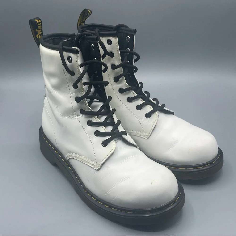 Dr.‎ Martens White Lace-Up Boots